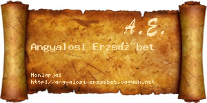 Angyalosi Erzsébet névjegykártya